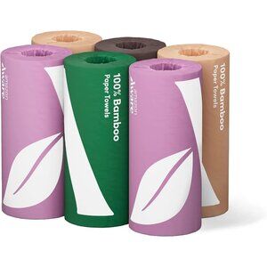 100% Bamboo Paper Towels, 6 Rolls, 2 Ply, FSC Certified, 150 Sheets, 900 Count,